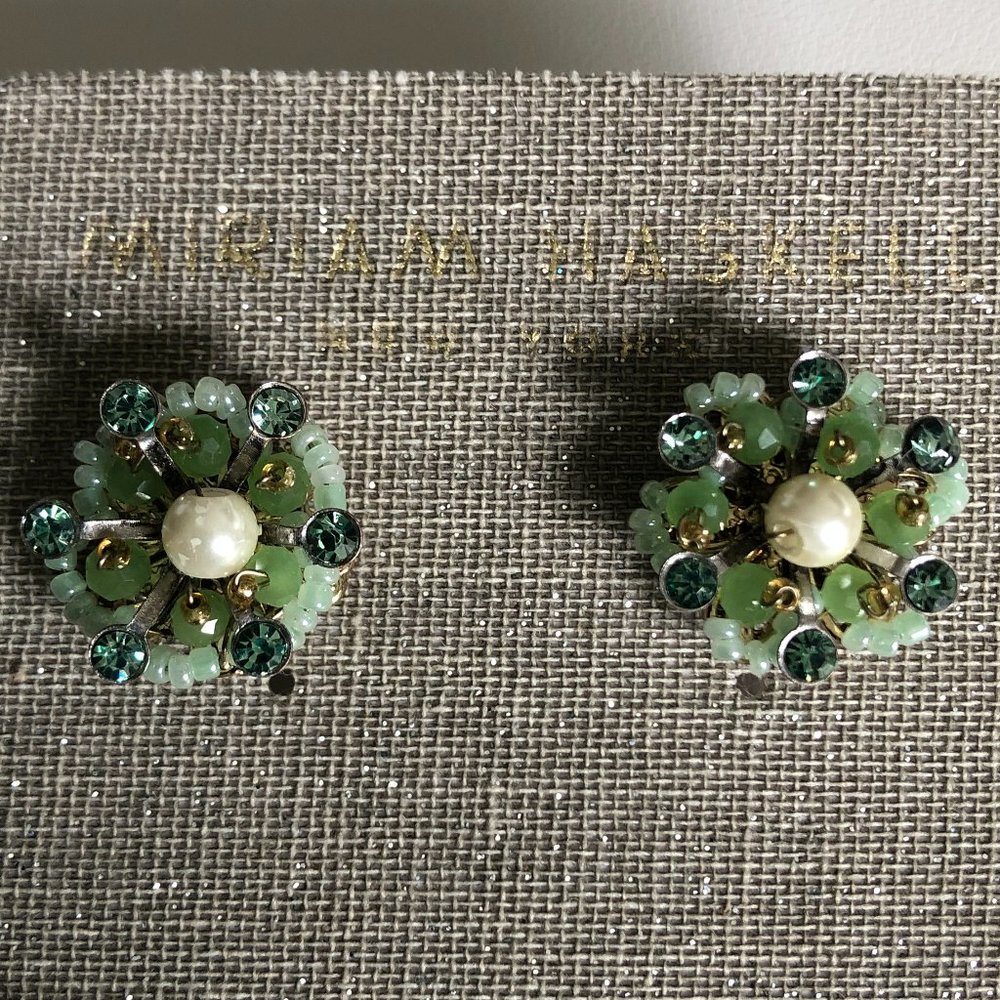 MIRIAM HASKELL New York Flower Stud Earrings